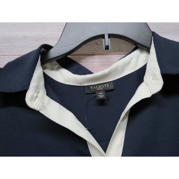 Lot of 2 Talbots Petite Size 10 Medium Blue Velour Blazer & Blouse Top - Picture 8 of 12